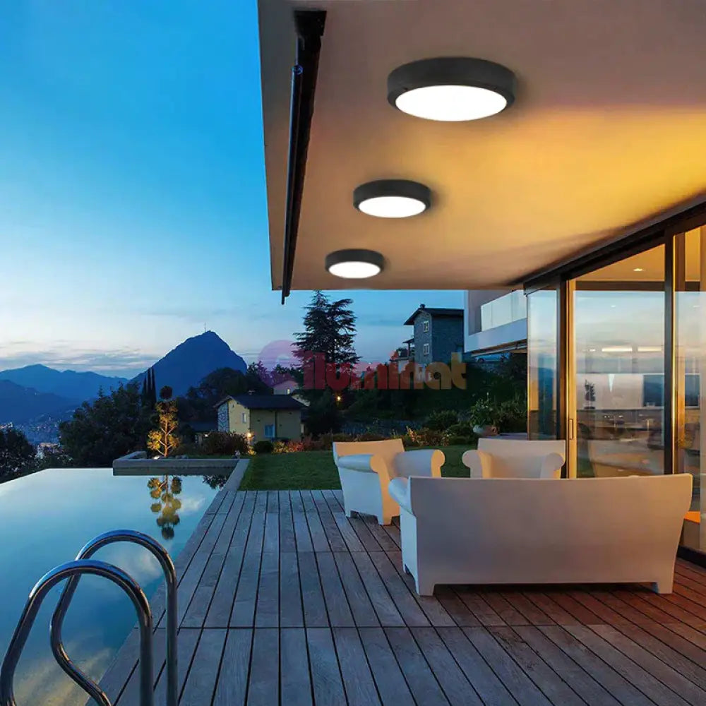 Aplica Led 18W Rotunda Bat Neagra Exterior Lighting Fixtures