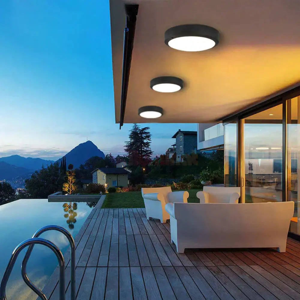 Aplica Led 18W Rotunda Bat Neagra Exterior Lighting Fixtures