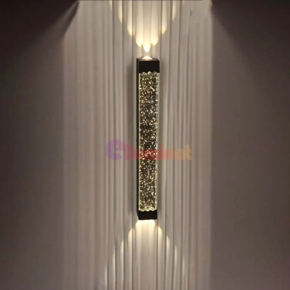 Aplica LED 20W 60cm Liniara Bubble Neagra Exterior NEAGRA / ALB CALD / 60CM Wall Light Fixtures
