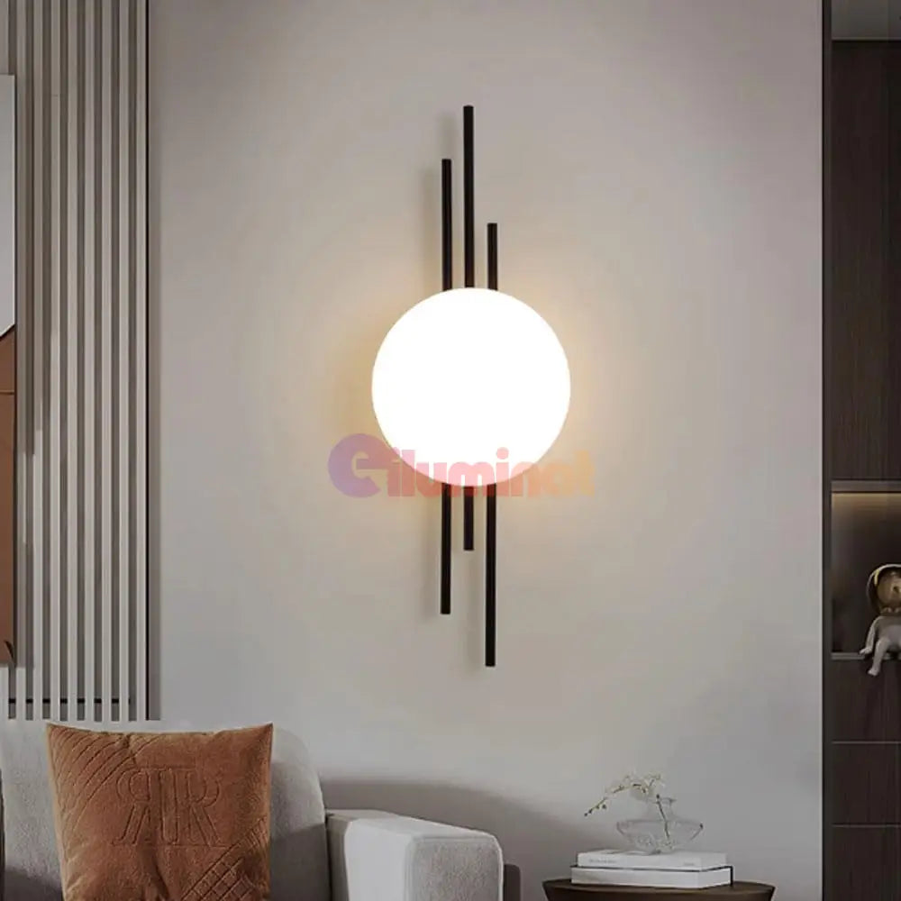 Aplica LED 20W Luxury Fine Lines Black NEAGRA / APLICA PERETE / MINIMALIST DESIGN Wall Light Fixtures