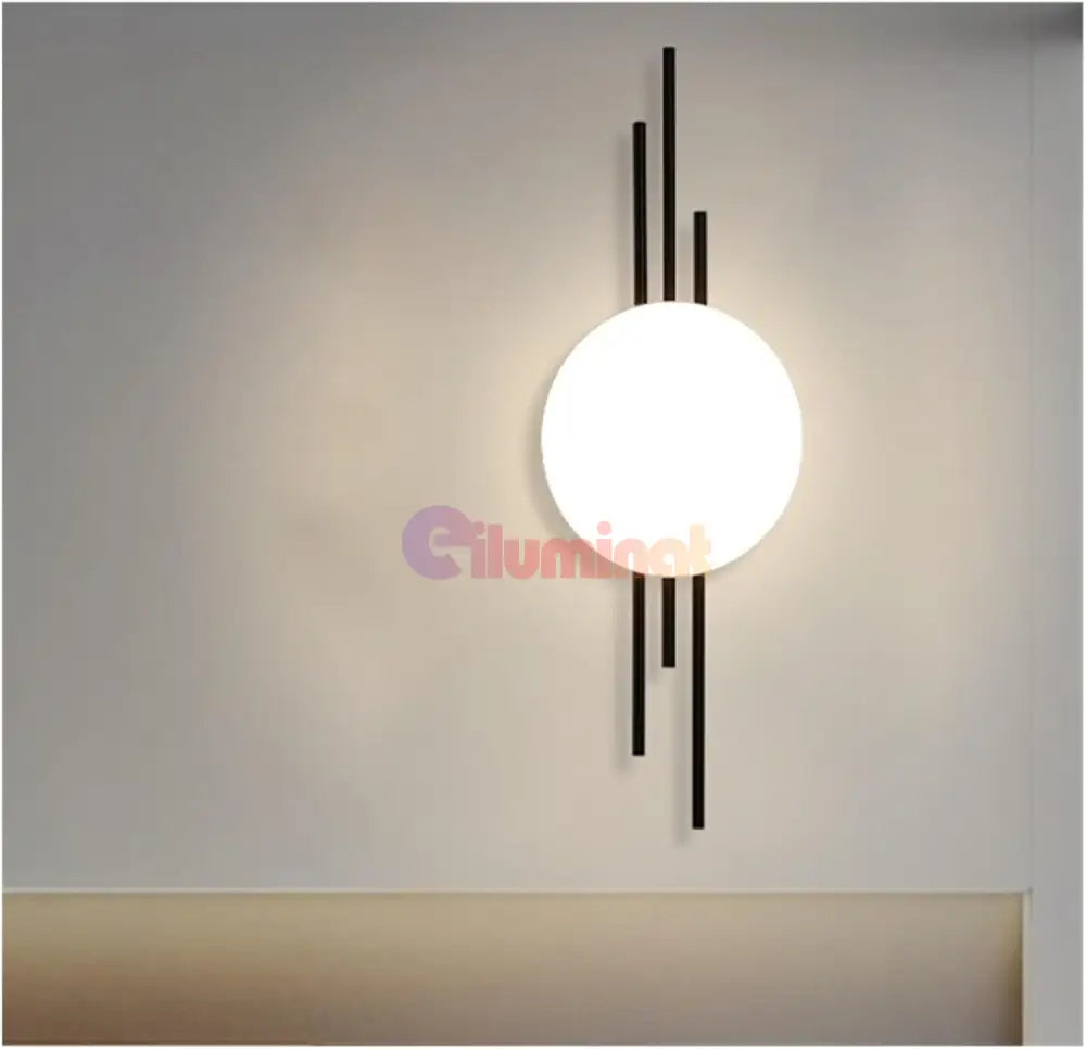 Aplica LED 20W Luxury Fine Lines Black NEAGRA / APLICA PERETE / MINIMALIST DESIGN Wall Light Fixtures