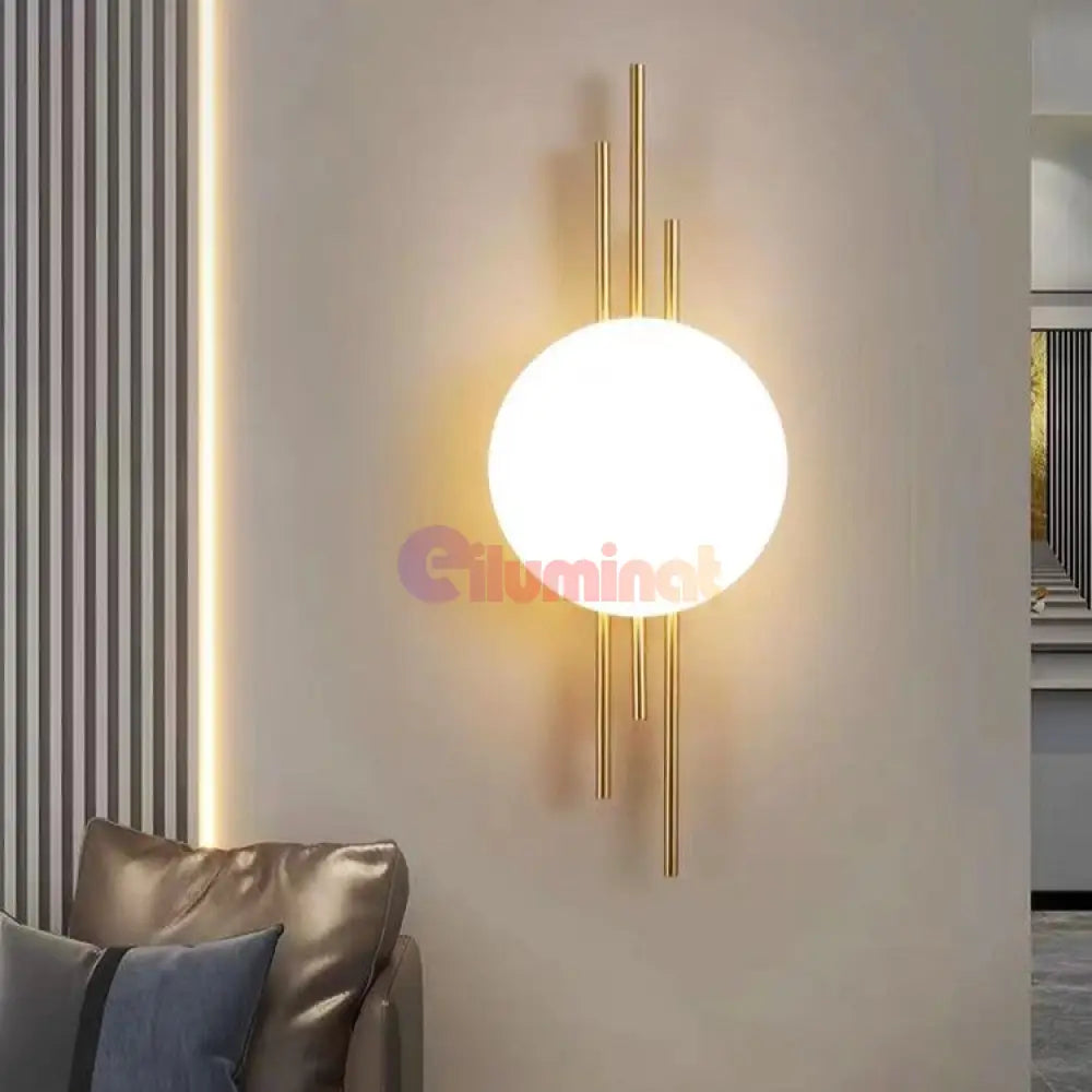 Aplica LED 20W Luxury Fine Lines Gold AURIE / APLICA PERETE / MINIMALIST DESIGN Wall Light Fixtures