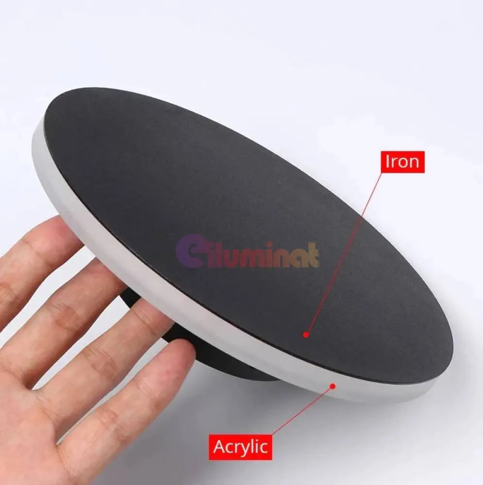 Aplica Led 22W 20Cm Rotunda Neagra Cu Control Tactil