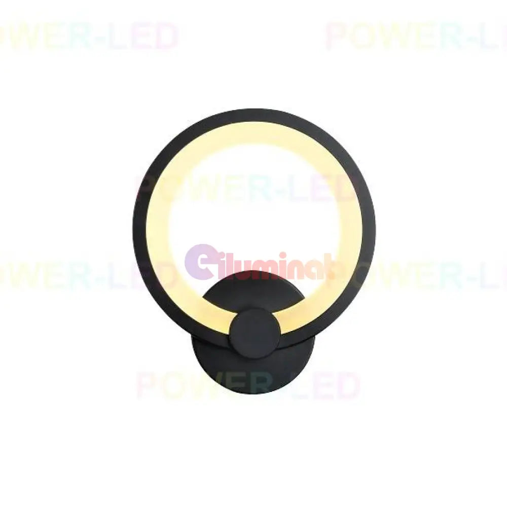 Aplica Led 24W Round Negru 3 Functii Wall Light Fixtures