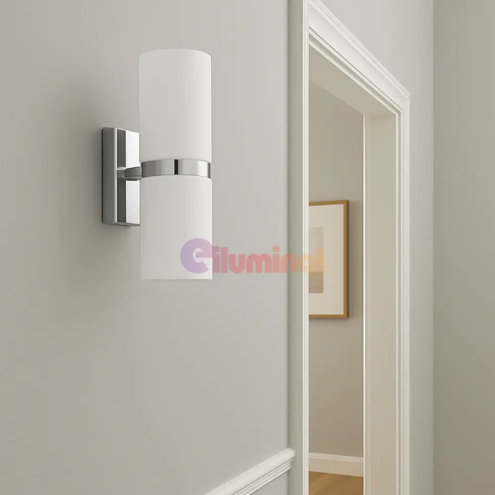 Aplică LED 2X3W ALB cu Crom Passa ALBA / APLICA PERETE / CIRCLE DESIGN Wall Light Fixtures