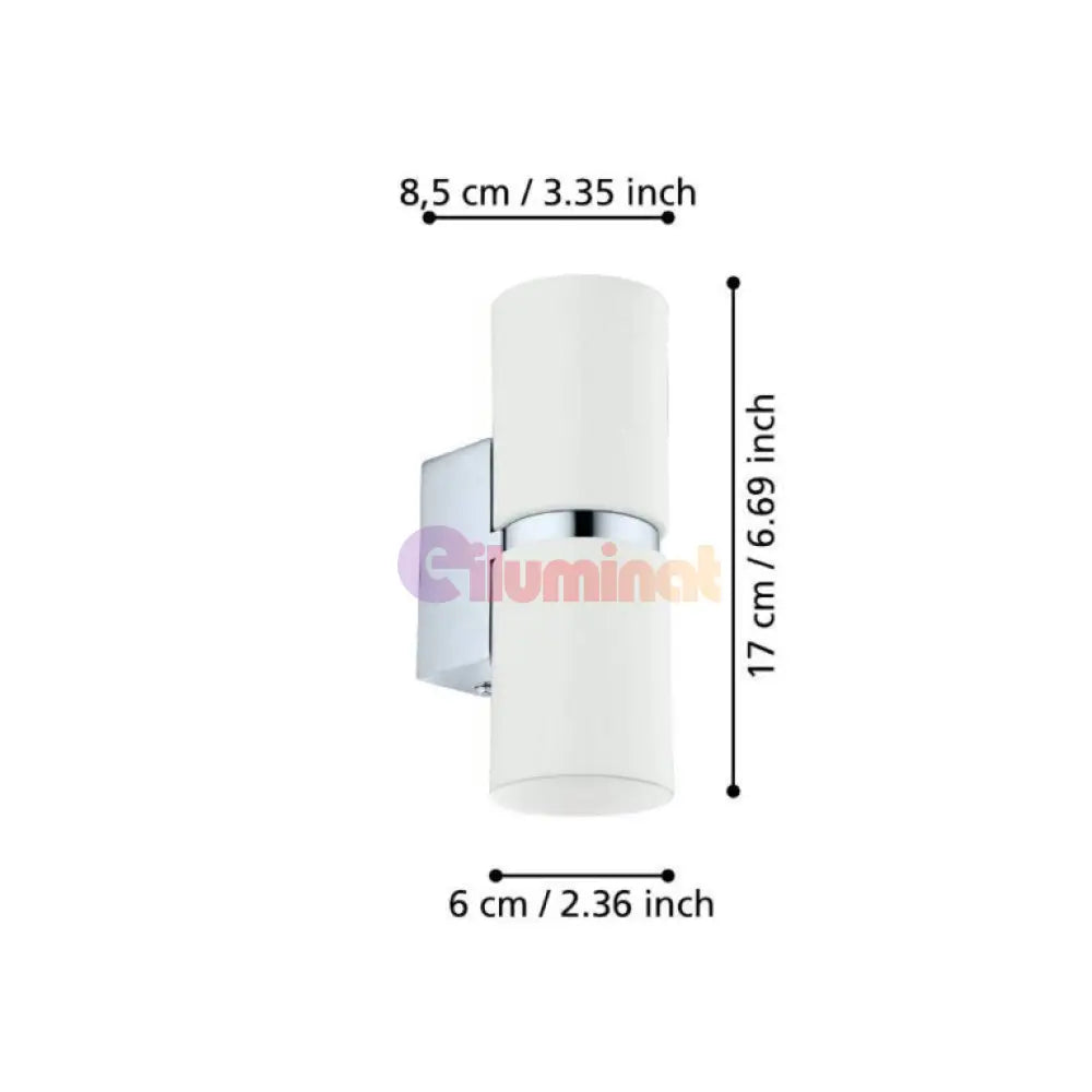 Aplică LED 2X3W ALB cu Crom Passa ALBA / APLICA PERETE / CIRCLE DESIGN Wall Light Fixtures