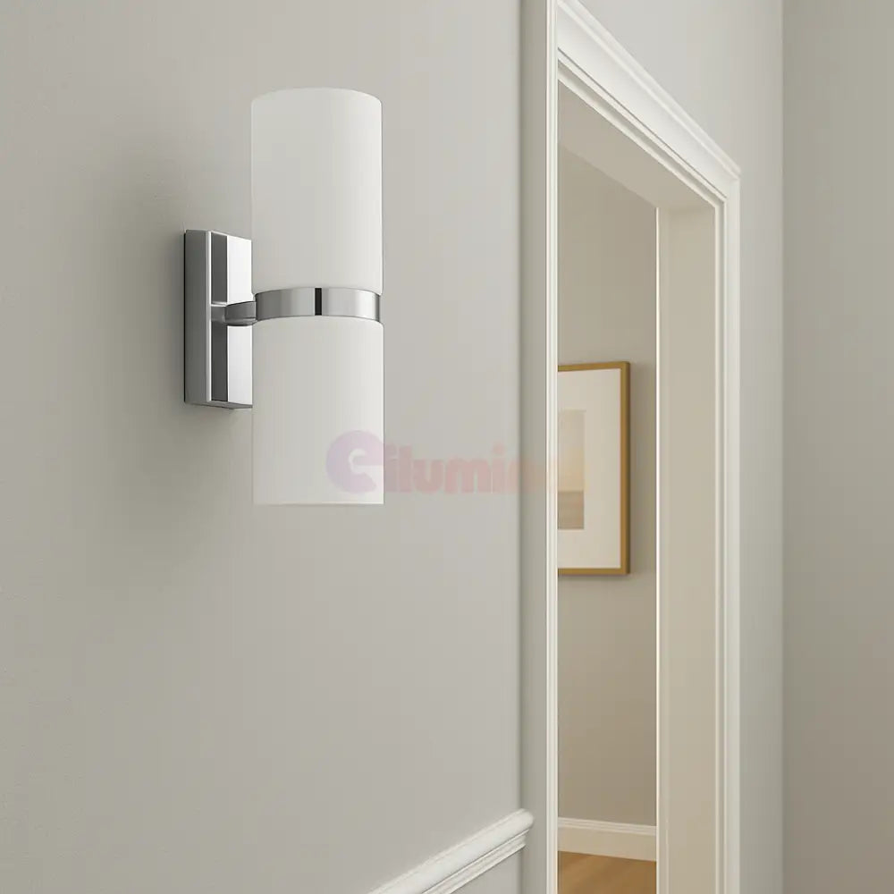Aplică LED 2X3W ALB cu Crom Passa ALBA / APLICA PERETE / CIRCLE DESIGN Wall Light Fixtures