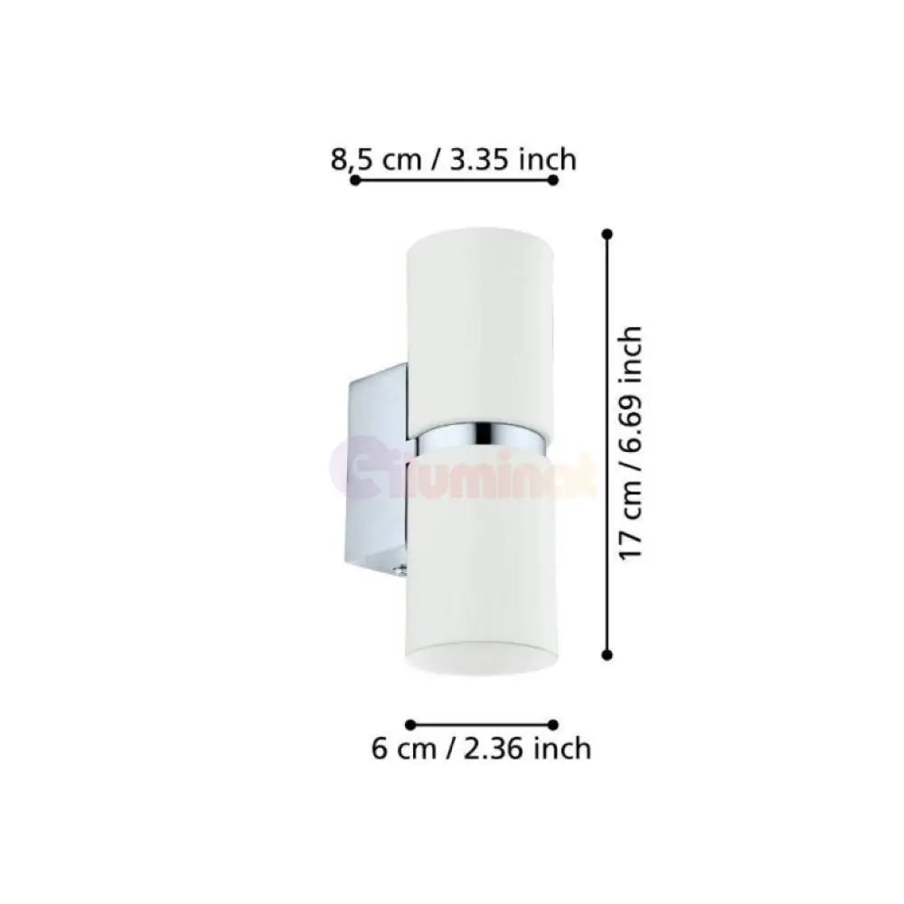 Aplică LED 2X3W ALB cu Crom Passa ALBA / APLICA PERETE / CIRCLE DESIGN Wall Light Fixtures