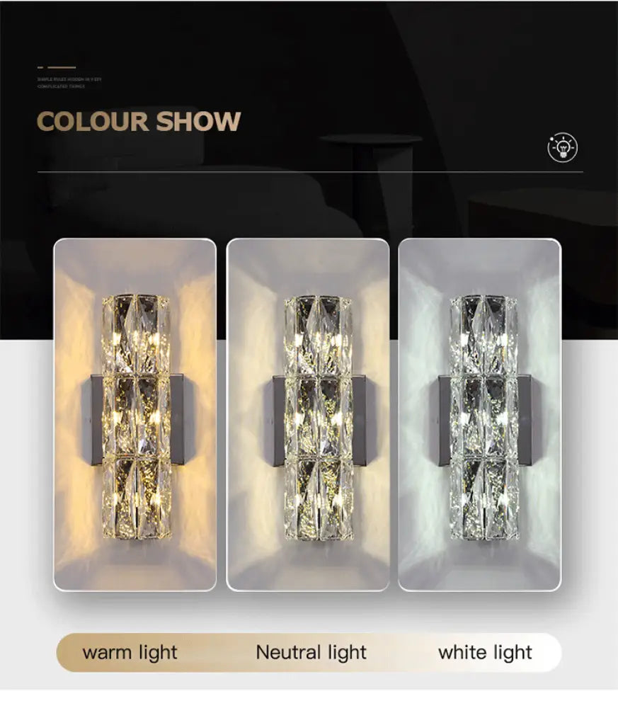 Aplica Led 40W Cristal Cilindru 40Cm Wall Light Fixtures