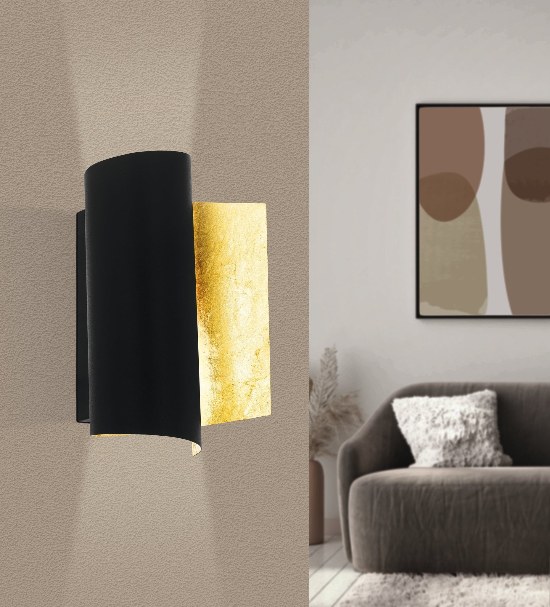 Aplica LED 40W FALICETTO GOLD & BLACK EGLO 98759 NEGRU + AURIU / APLICA PERETE / MINIMALIST DESIGN Wall Light Fixtures