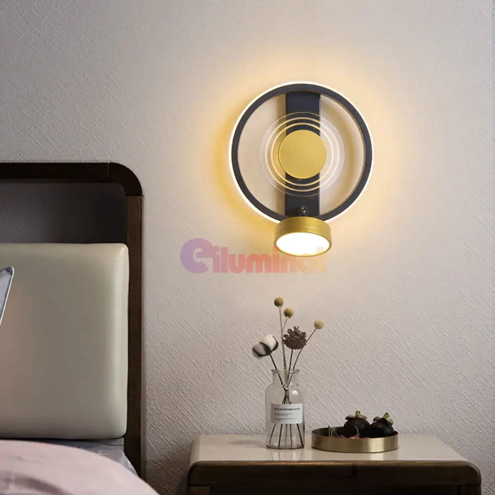 Aplica Led 40W Ring Negru + Auriu Wall Light Fixtures