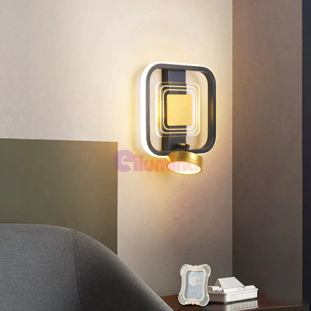 Aplica Led 40W Square Negru + Auriu Wall Light Fixtures