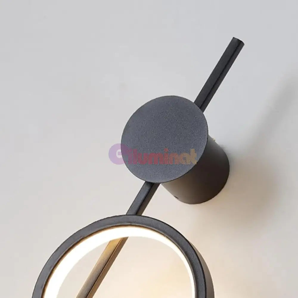 Aplica LED 40W TRIPLE ROUND BLACK 3 Functii APLICA PERETE / CIRCLE DESIGN / NEAGRA Wall Light Fixtures