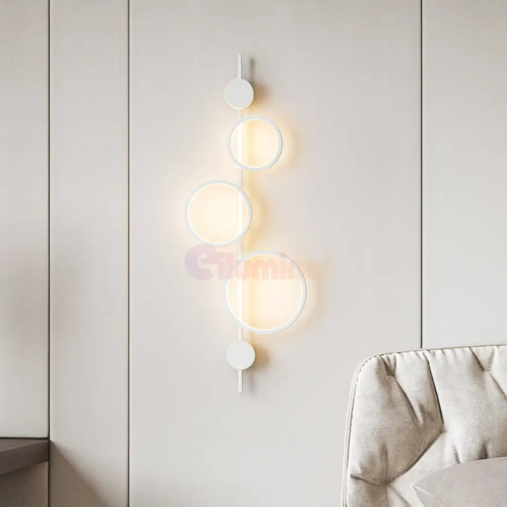 Aplica LED 40W TRIPLE ROUND WHITE 3 Functii APLICA PERETE / CIRCLE DESIGN / ALBA Wall Light Fixtures