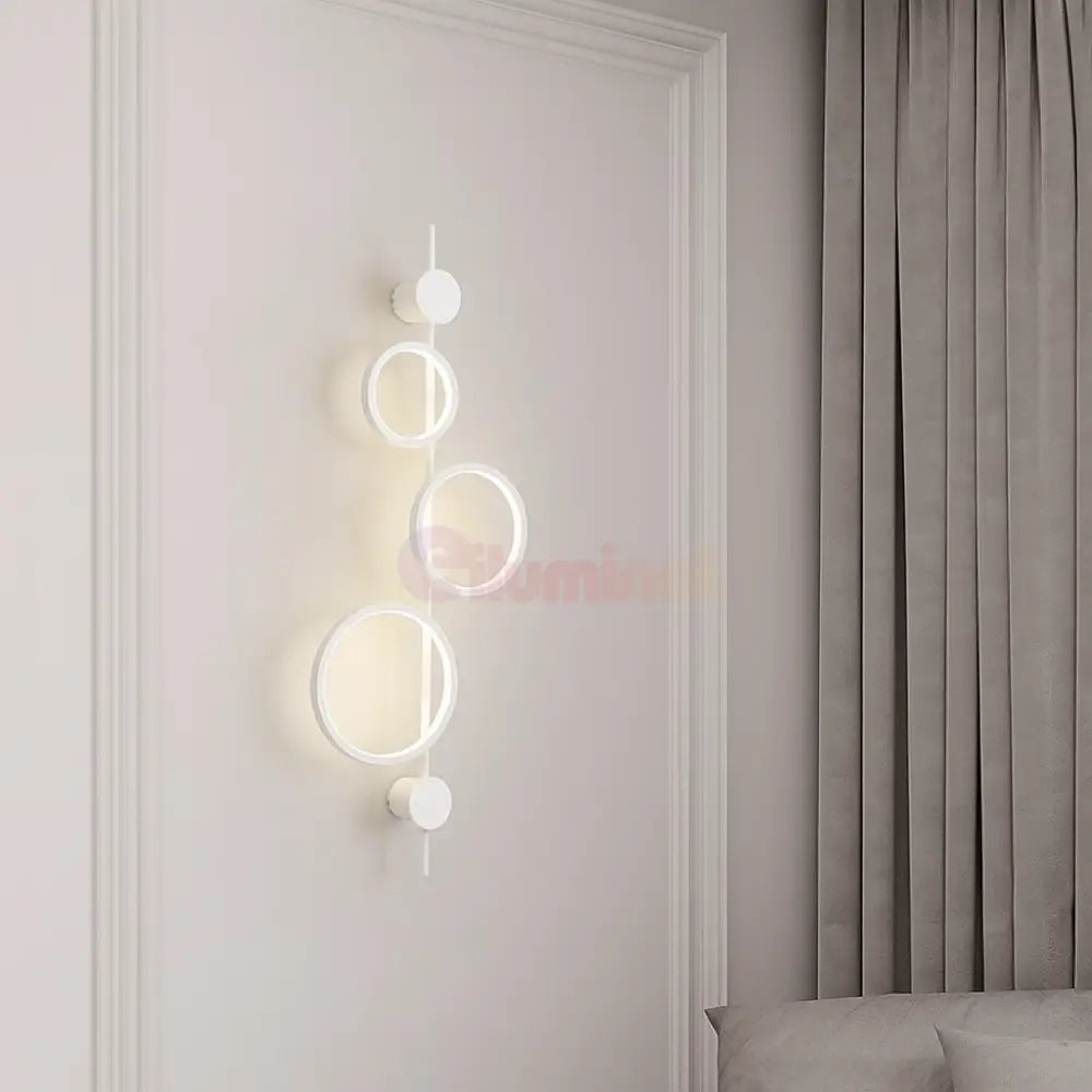 Aplica LED 40W TRIPLE ROUND WHITE 3 Functii APLICA PERETE / CIRCLE DESIGN / ALBA Wall Light Fixtures