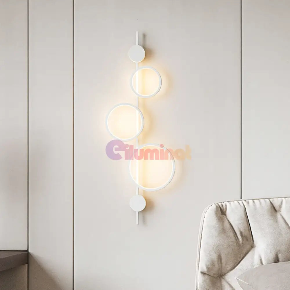 Aplica LED 40W TRIPLE ROUND WHITE 3 Functii APLICA PERETE / CIRCLE DESIGN / ALBA Wall Light Fixtures
