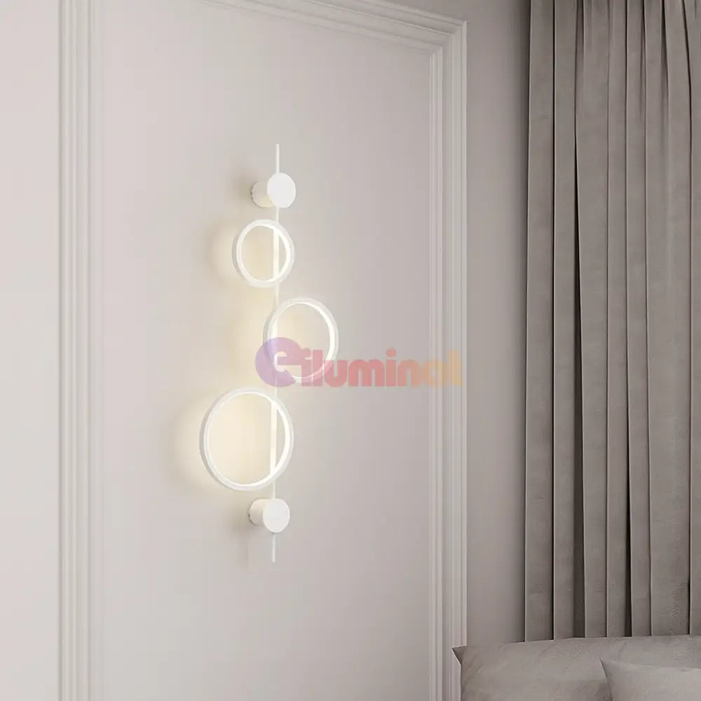 Aplica LED 40W TRIPLE ROUND WHITE 3 Functii APLICA PERETE / CIRCLE DESIGN / ALBA Wall Light Fixtures