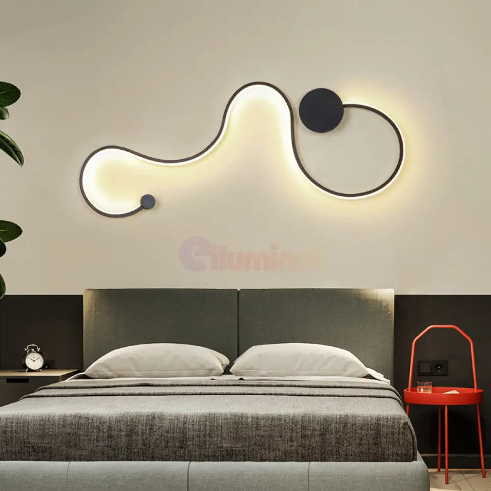 Aplica Led 60W 89Cm Gamora Black Wall Light Fixtures
