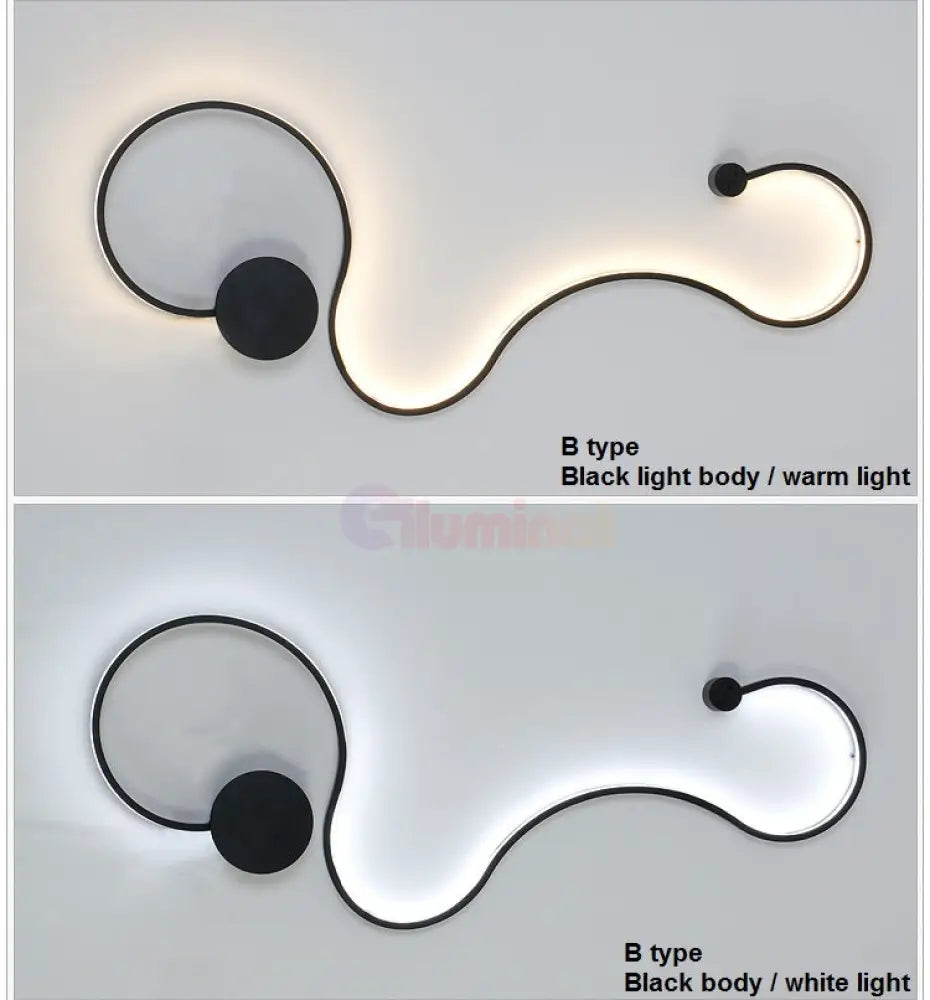 Aplica Led 60W 89Cm Gamora Black Wall Light Fixtures