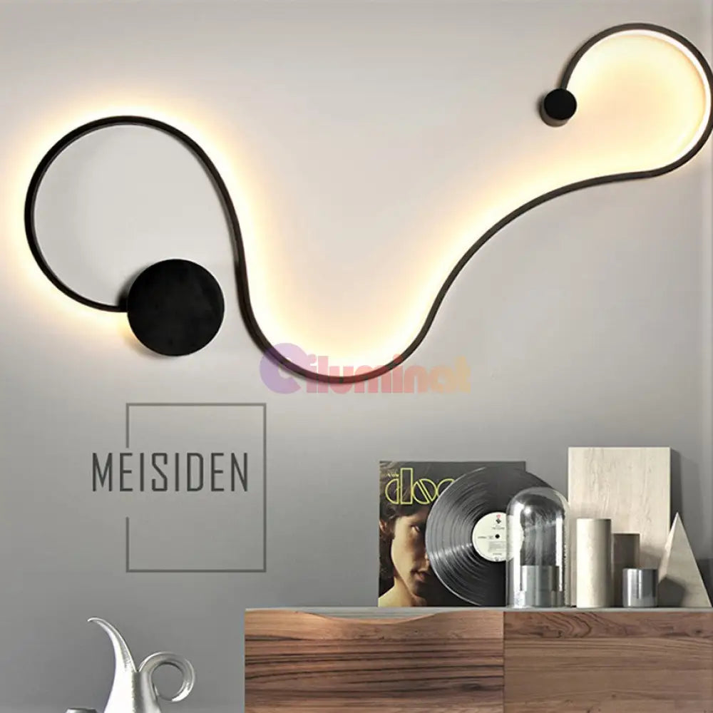 Aplica Led 60W 89Cm Gamora Black Wall Light Fixtures