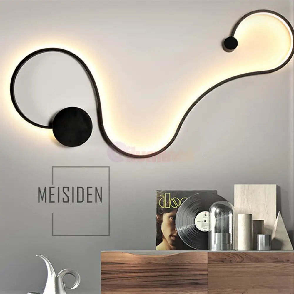 Aplica Led 60W 89Cm Gamora Black Wall Light Fixtures
