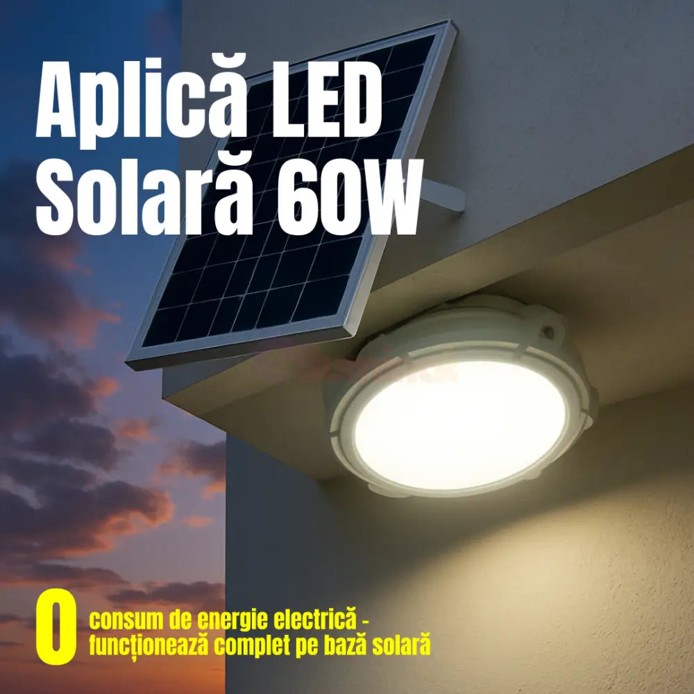 Aplica LED solara 60W cu Telecomanda 🔆 APLICA SOLARA / ALBA Wall Light Fixtures