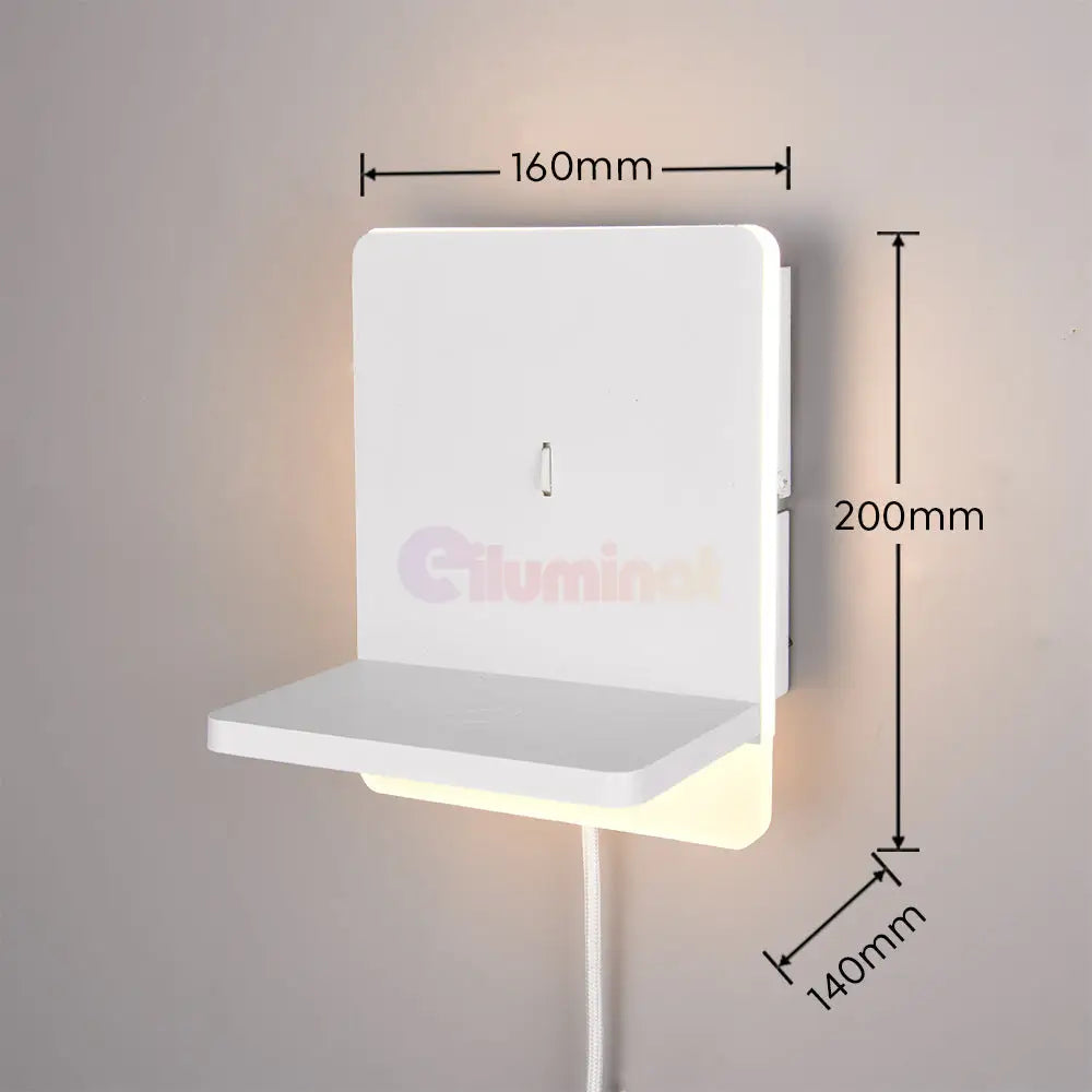 Aplica LED 9W cu Incarcare Wireless si Lumina Calda FAIRFIELD Alb ALBA / APLICA PERETE Wall Light Fixtures