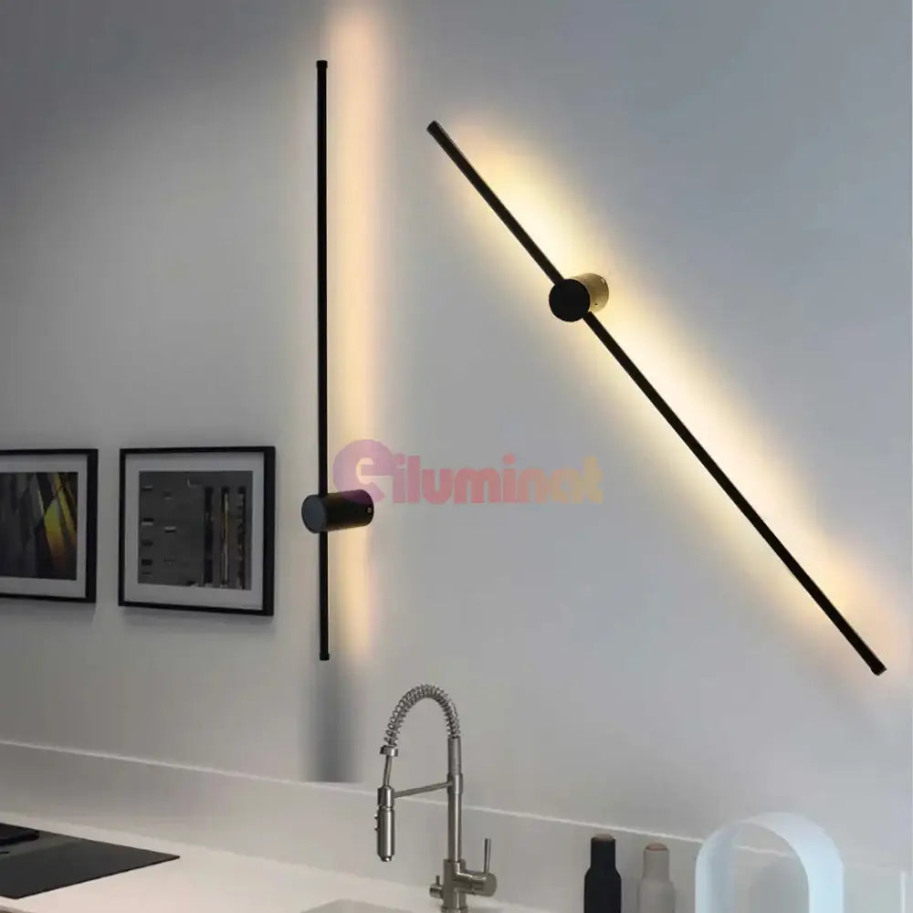 Aplica Led Alpine 12W 60Cm Black Wall Light Fixtures