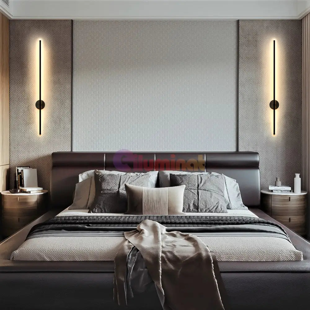 Aplica Led Alpine 12W 60Cm Black Wall Light Fixtures