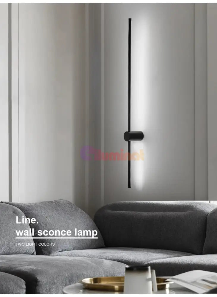 Aplica Led Alpine 12W 60Cm Black Wall Light Fixtures
