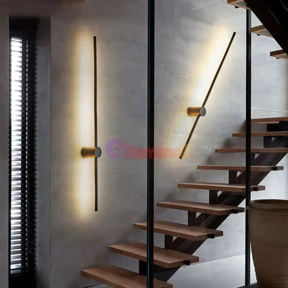 Aplica Led Alpine 34W 100Cm Black Wall Light Fixtures