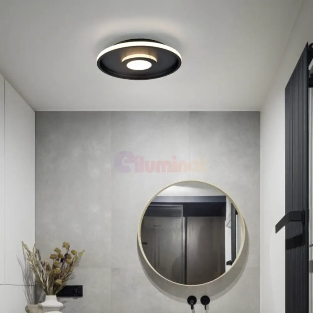 Lustra LED Black ASCARI CIRCLE DESIGN / NEAGRA / 40CM CEILING LIGHT