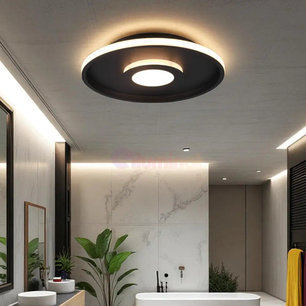 Lustra LED Black ASCARI CIRCLE DESIGN / NEAGRA / 40CM CEILING LIGHT