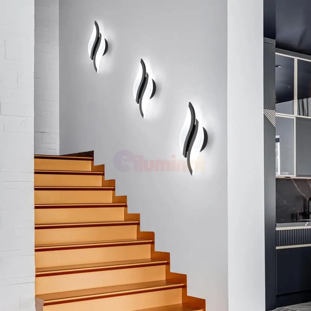 Aplica LED ASCO 8W Neagra Echivalent 40W NEAGRA / MINIMALIST DESIGN / APLICA PERETE Wall Light Fixtures