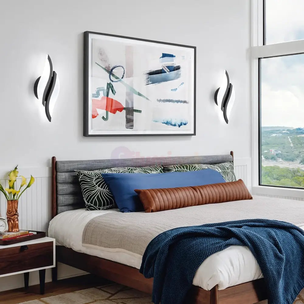 Aplica LED ASCO 8W Neagra Echivalent 40W NEAGRA / MINIMALIST DESIGN / APLICA PERETE Wall Light Fixtures