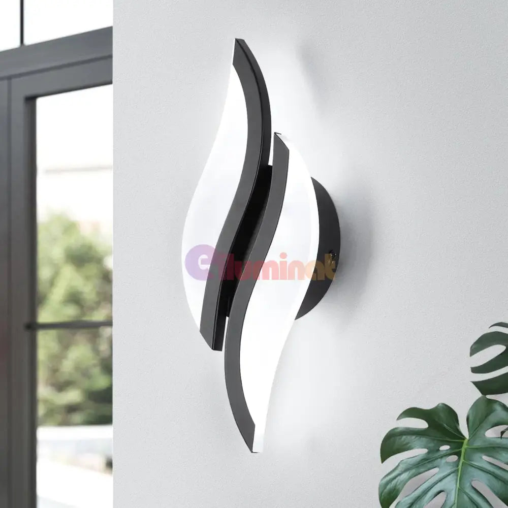 Aplica LED ASCO 8W Neagra Echivalent 40W NEAGRA / MINIMALIST DESIGN / APLICA PERETE Wall Light Fixtures