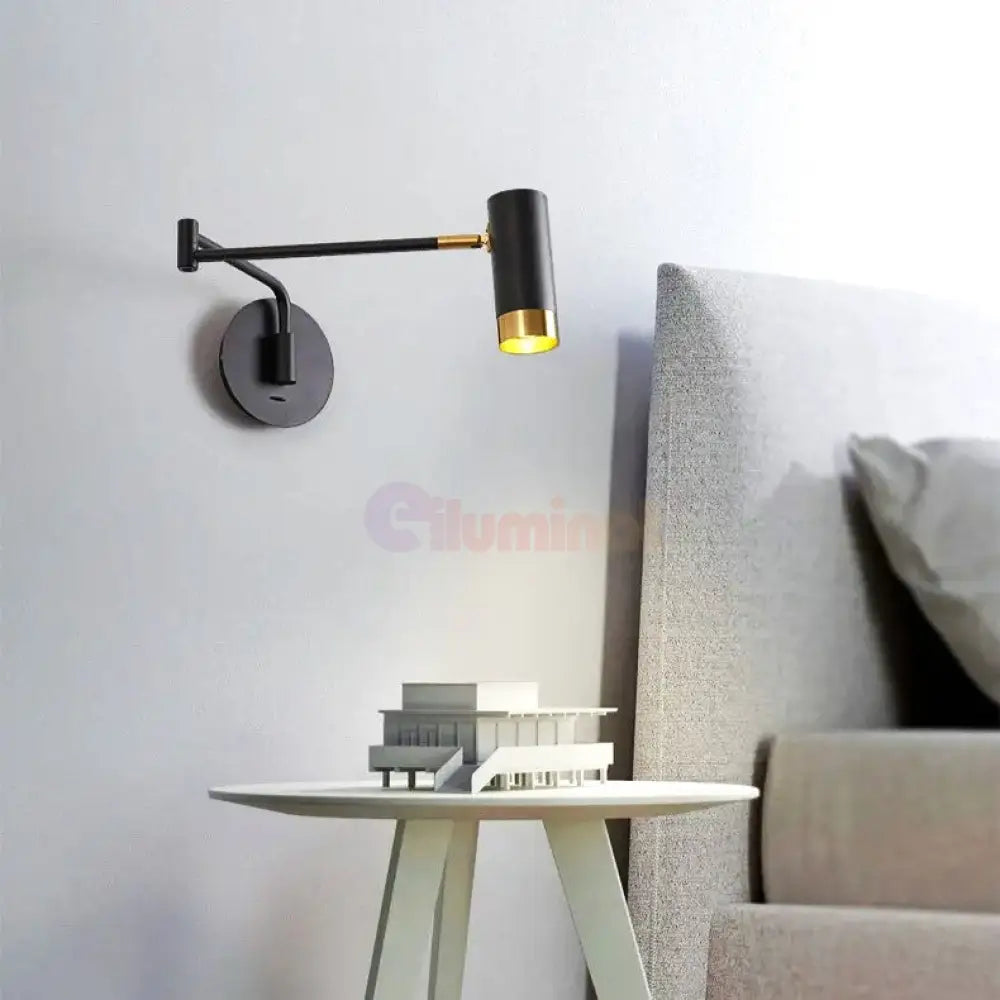 Aplica Led Avani Reglabila Negru + Auriu Wall Light Fixtures