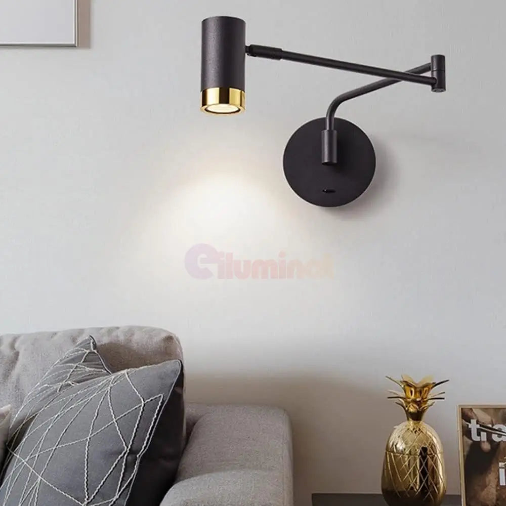 Aplica Led Avani Reglabila Negru + Auriu Wall Light Fixtures
