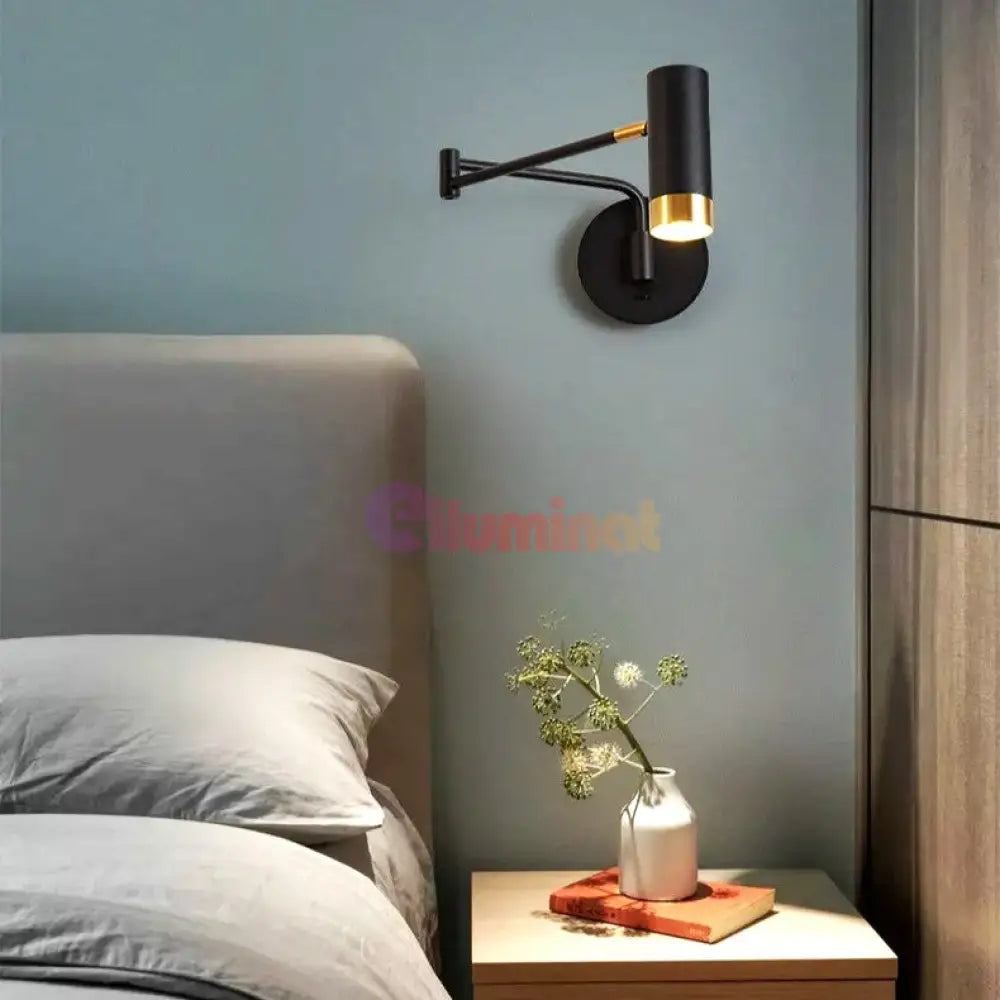 Aplica Led Avani Reglabila Negru + Auriu Wall Light Fixtures