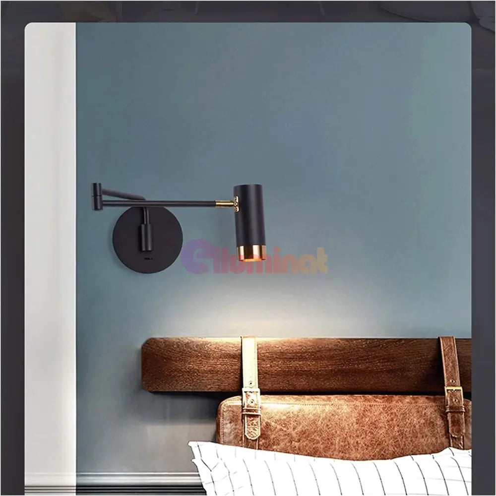 Aplica Led Avani Reglabila Negru + Auriu Wall Light Fixtures