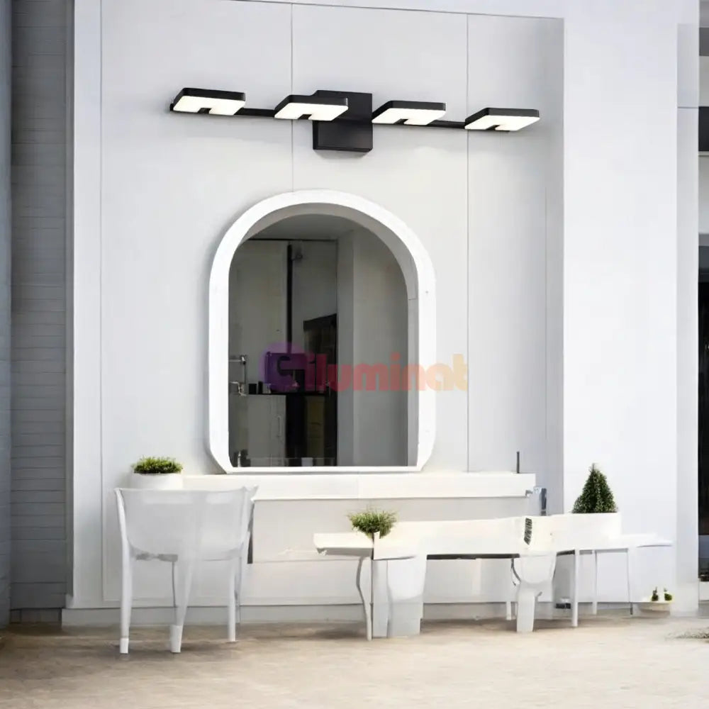 Aplica Led Baie 40W 62Cm Neagra Reglabila Black Squares Wall Light Fixtures