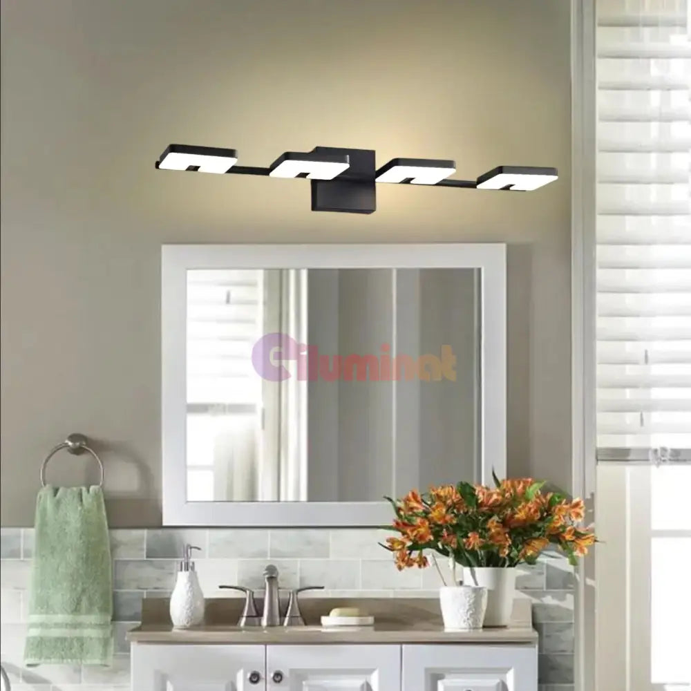 Aplica Led Baie 40W 62Cm Neagra Reglabila Black Squares Wall Light Fixtures