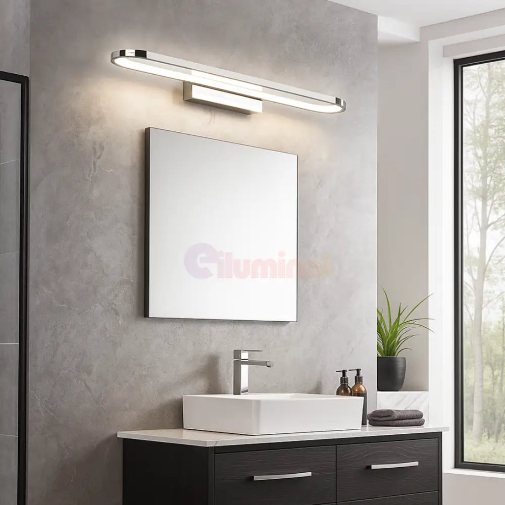 Aplica LED Perete GIANNI Crom CHROME / 50CM / ALB NATURAL Wall Light Fixtures