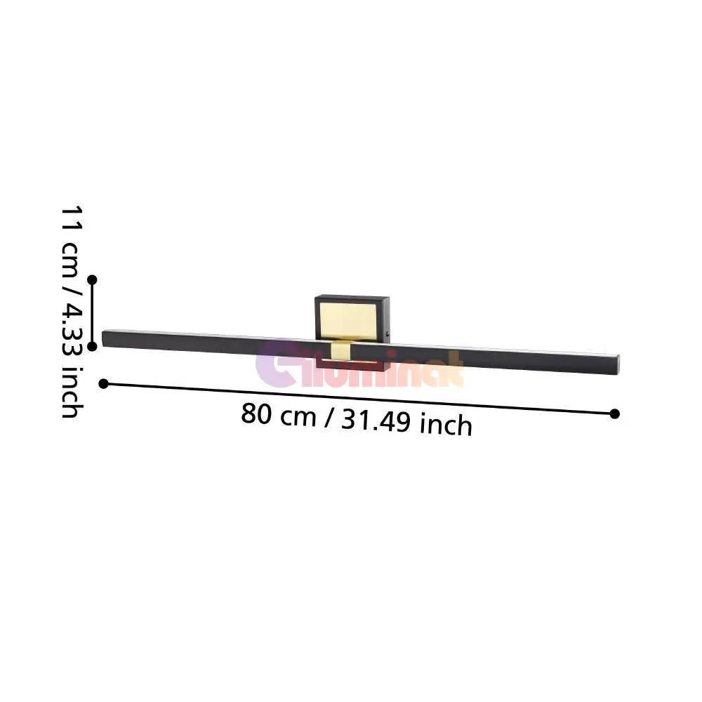 Aplica LED PEGUERA 18W 17.5W IP44 Neagra NEAGRA / 80CM Wall Light Fixtures