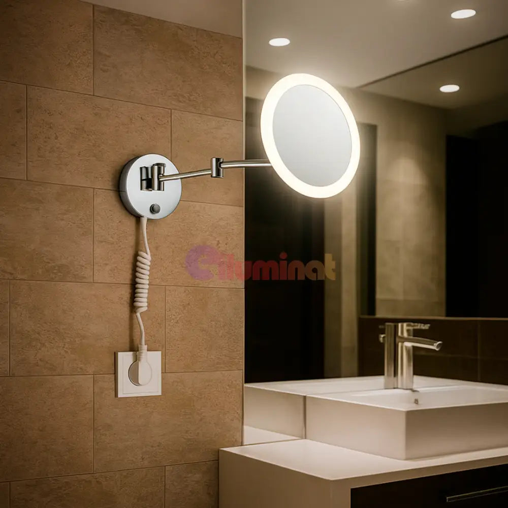 Aplica LED Perete cu Oglinda VIEW CHROME / ALB NATURAL Wall Light Fixtures
