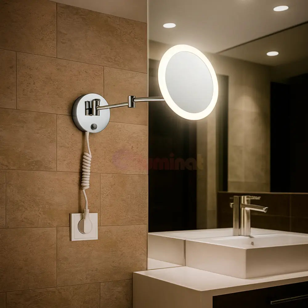 Aplica LED Perete cu Oglinda VIEW CHROME / ALB NATURAL Wall Light Fixtures