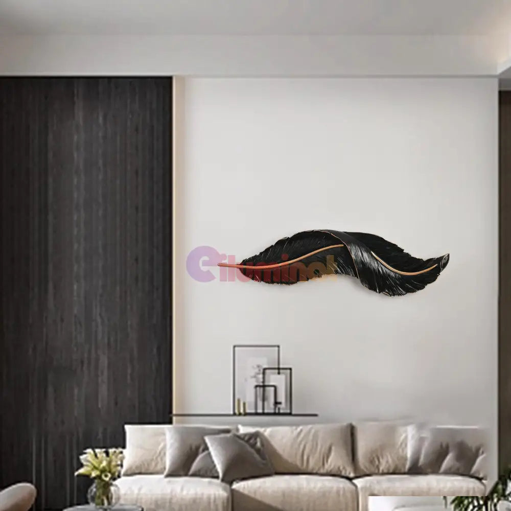 Aplica Led Black Luxury Feather 25W 63Cm Wall Light Fixtures