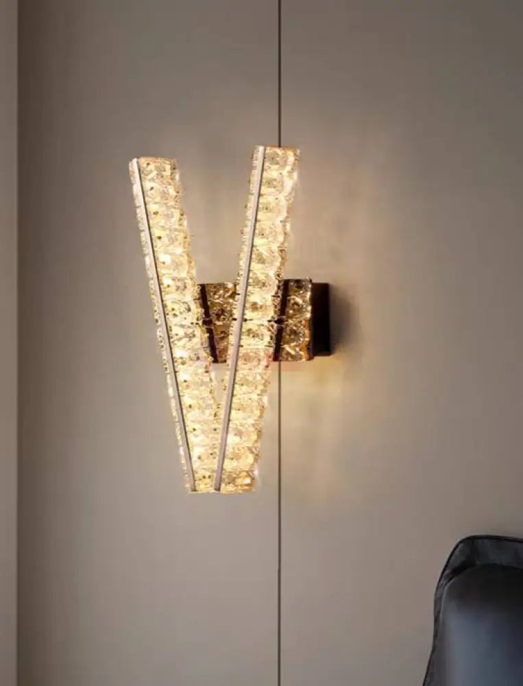 Aplica LED Crystal Gold V Shape CRISTAL / AURIE Wall Light Fixtures