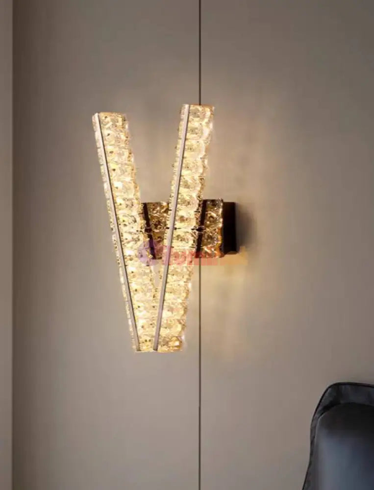 Aplica LED Crystal Gold V Shape CRISTAL / AURIE Wall Light Fixtures