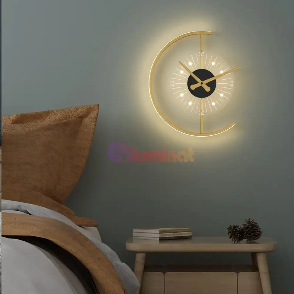 Aplica Led Cu Ceas 18W Nordic Style Clockwork Wall Light Fixtures
